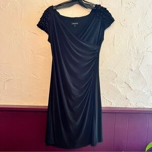 Flattering Jessica Cap Sleeve Black Dress Size 8